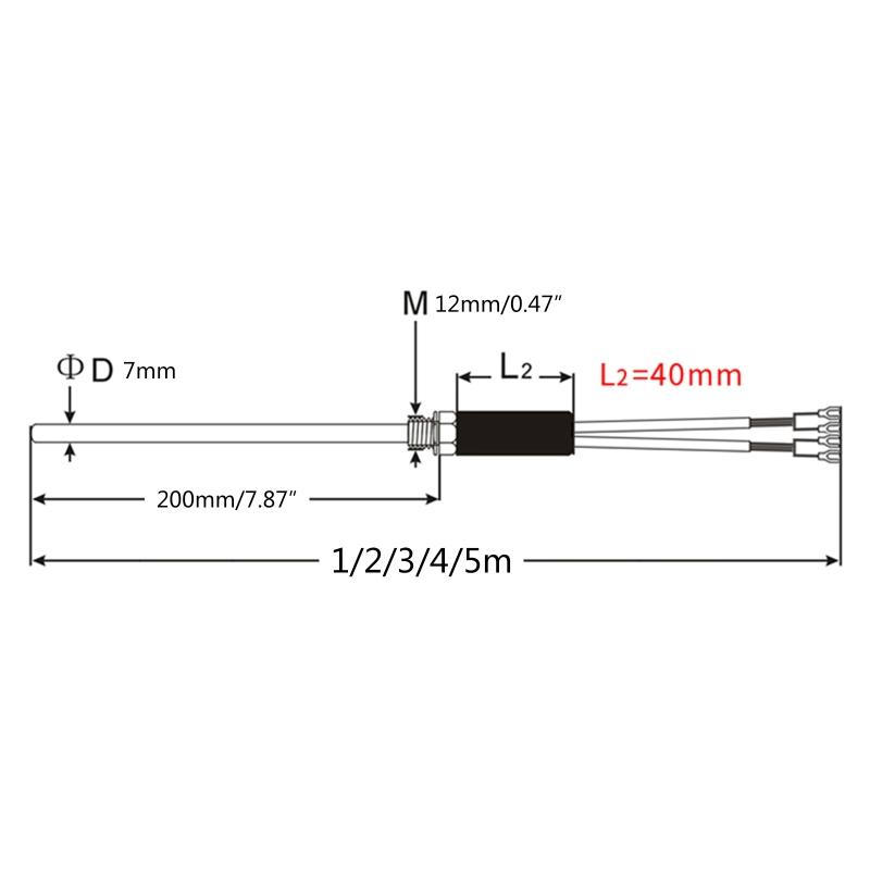 High Temperature K Type Thermocouple Sensor for Ceramic Kiln Furnace 400 Centigrade Thermocouple Replacement 1/2/3/4/5m