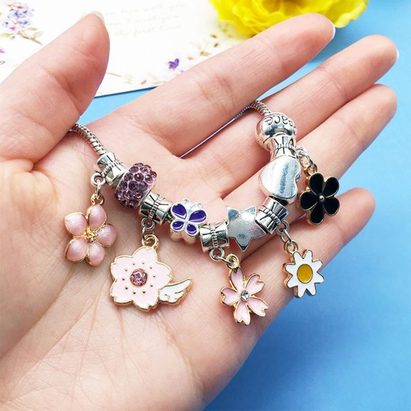 Set of 60 Flower Charm DIY Oil Drop Pendants Jewelry Making Supplies Alloy Material Perfect for Earrings and Necklaces
