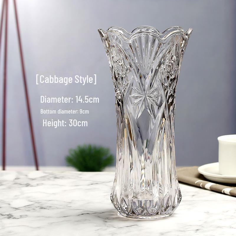 Extra Large Transparent Glass Vase, 50cm Height, Wide Diameter for Flower Arrangements, Living Room Decor, Hydroponic Lucky Bamboo