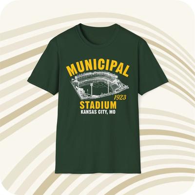 Maglietta da Baseball Taglio Classico Stadio Municipale 1923 - Kansas City A's
