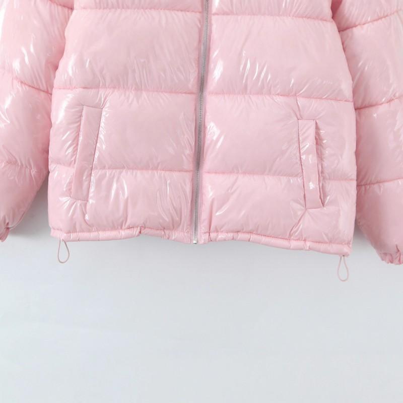 Womens Casual Loose Stand Collar Hooded Cotton Coat Winter Fashion Outerwear