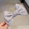 Double-Sided Large Bow Hair Clip for Women - Mesh Shark Clip with Floral Design