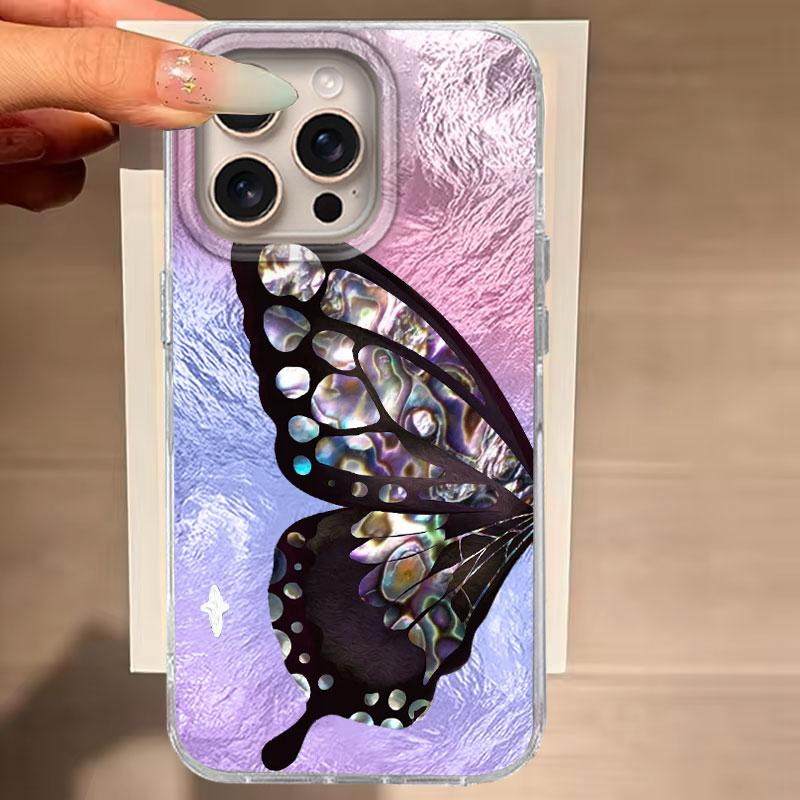Case For IPhone 16 15 13 Plus Pro Max 7 14 Pro 5G  Phone Cover Butterfly Gradient For IPhone 16e Protective Silicone Back Bags