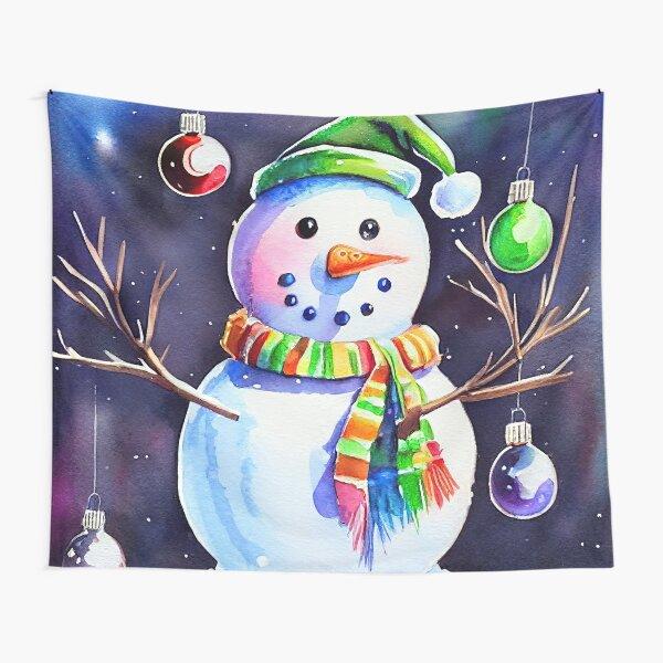 Snowman Tapestry Merry Christmas Tapestry Xmas New Year Winter Party Decoration Wall Hanging for Bedroom Living Room Dorm Decor