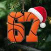 67 Sports Ornaments Novelty Six Seven Christmas Tree Ornament with Sports Ball Theme 2D Acrylic Slang Hanging Decoration for Sport Lovers Teens