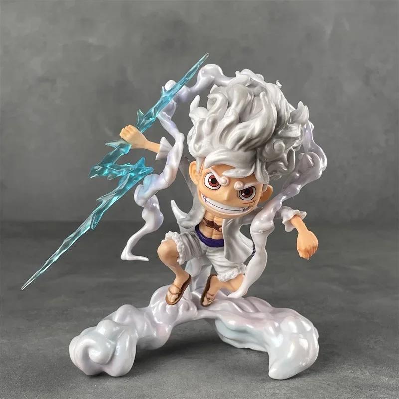 One Piece Anime Figure Sun God Nika Luffy Gear 5 Q Version Statue Action Figure Figure Doll Decoration Set Toys Presents