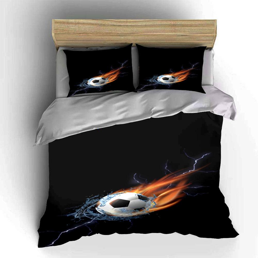 Flaming Soccer Ball Design. Bedding Sets Duvet Cover Sets Duvet Covers Pillowcases(1 * Duvet Cover 2 * Pillowcases Without Duvet Insert)