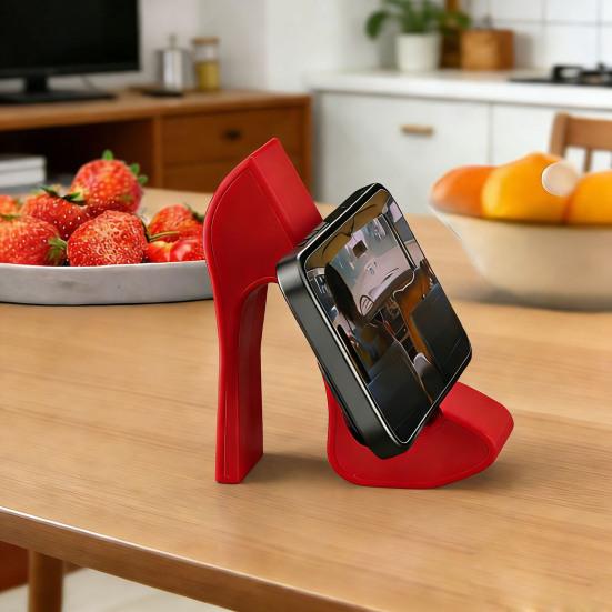 Shoe Phone Holder 3D Printed High Heel Shoe Shaped Cell Phone Display Stand for Home Office Desk Table