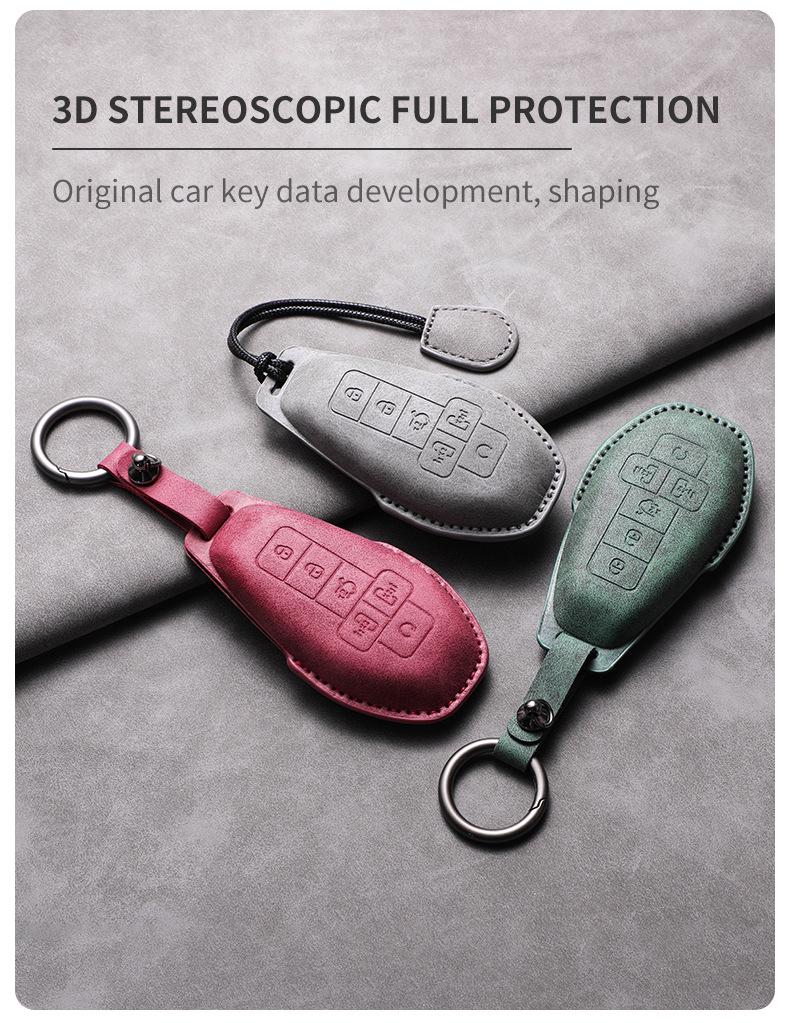 BYD D9 Key Faux Suede Protective Shell - Luxury Car Key Case