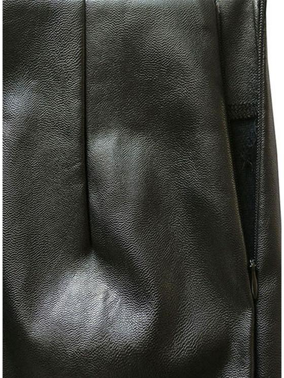 2024 Spring Women's Slim Leather Skirt: Fashionable Mid-Length with Slit