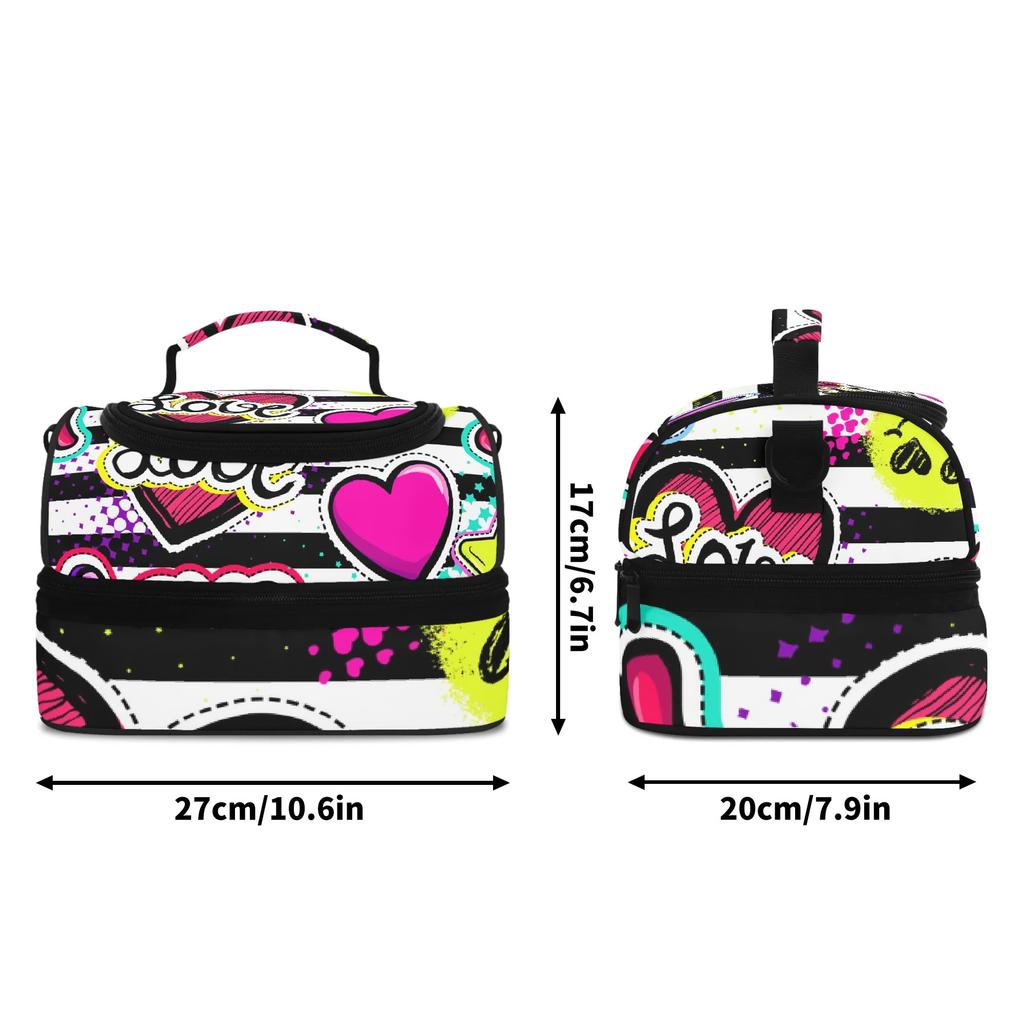 Insulated Lunch Bag for Students Thickened PU Thermal Food Tote Back To School Lunch Box Carrier for College Work Travel