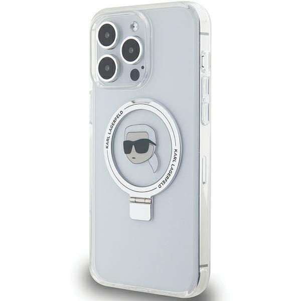 Karl Lagerfeld KLHMP15XHMRSKHH iPhone 15 Pro Max 6.7" White/white Hardcase Ring Stand Karl Head MagSafe