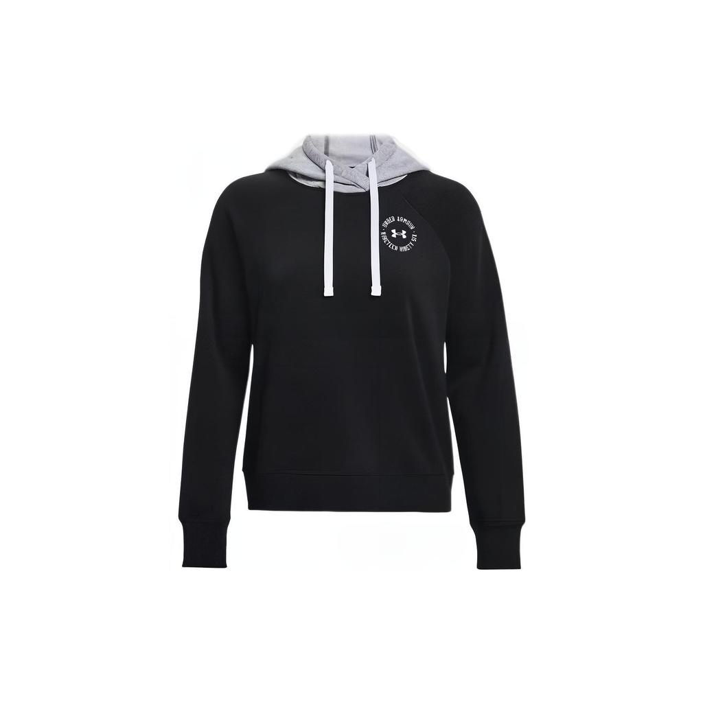 Under Armour Logo Print Drawstring Hoodie Women Hoodies Black 1373031-001