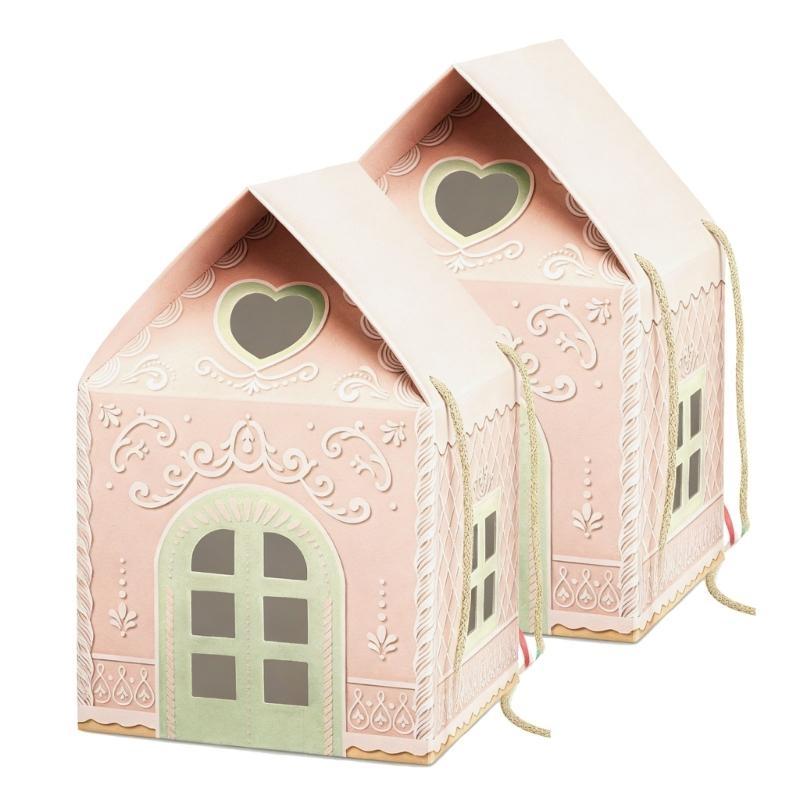  Handmade Christmas Cottage Paper Gift Box for Gift Elegant Holiday Homes Decoration Elegant Party Essential
