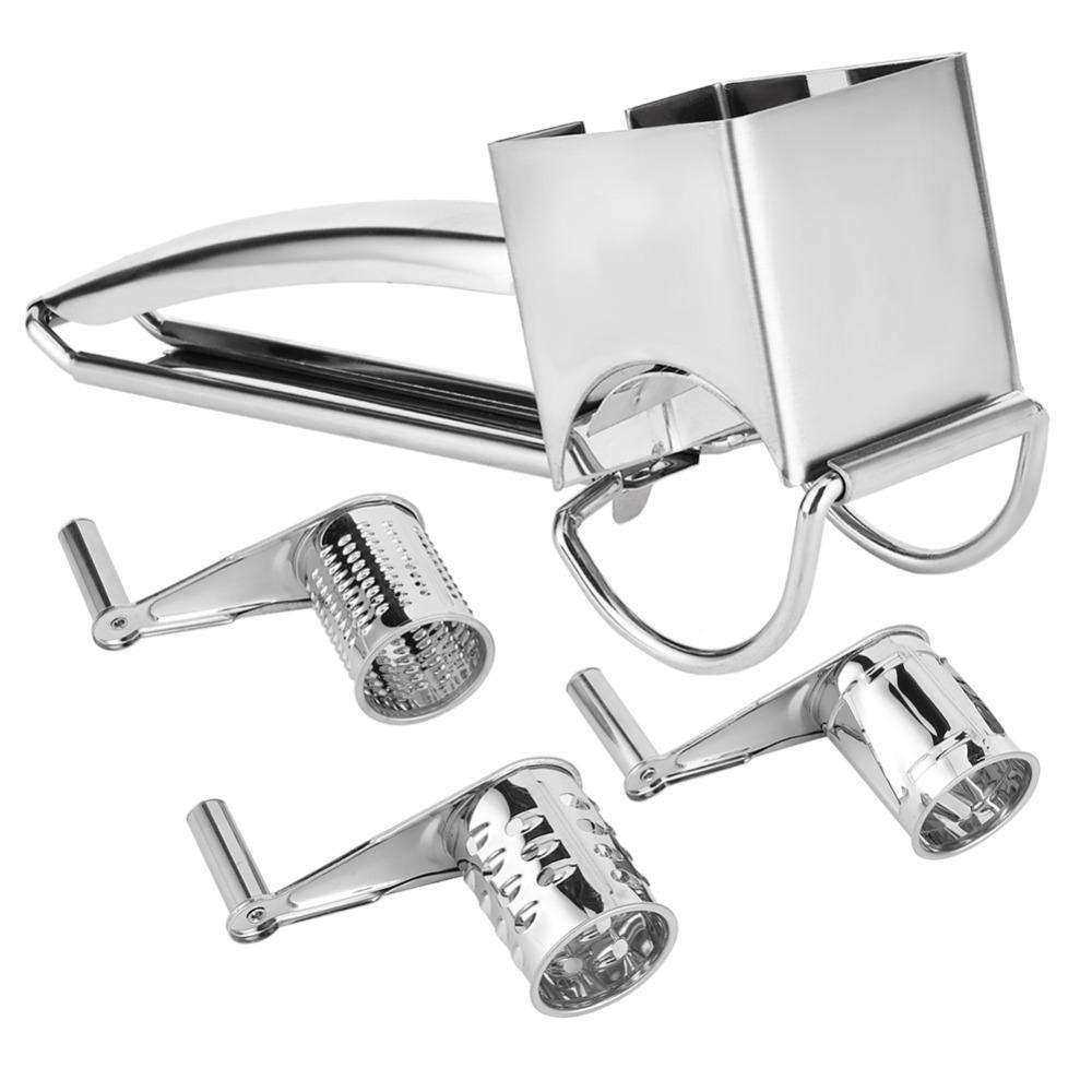 Rotatable Hand Crank Cheese Grater Silver Cheese Cutter Slicer Rotary Cheese Grater Kitchen