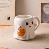 600ML Cute Ghost Water Cup Halloween Pumpkin Ghost Face Ceramic Mug Couple Afternoon Tea Coffee Cup Drinking Set Halloween Gifts