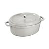 Bräter - STAUB - 40501-422 Oval 27 cm Weiße Trüffel - Emailliertes Gusseisen 3,2 L - Selbstbefeuchtender Deckel - Induktion