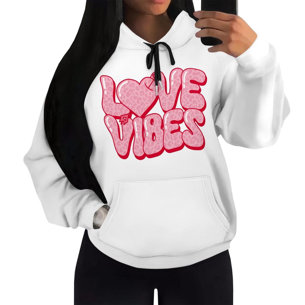 European & American Women's Casual Printed Hooded Sweatshirt A8773
