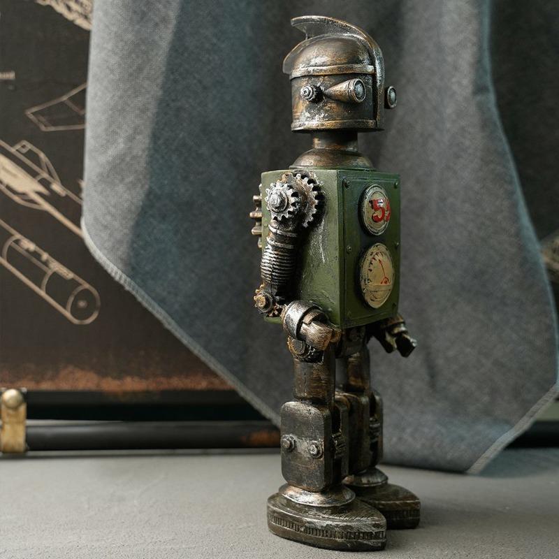 Retro Ornaments Vintage Interior Robot Ornament Creative Home Decoration Accessory Aesthetic Elegant Decorative Bar Accessories