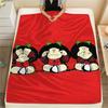 1PC Mafalda Print Flannel Blanket, High Quality All Seasons, Home Decor, Warmth and Comfort, Perfect for Christmas Gifts