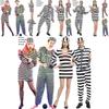 Unisex Convict Prisoner Outfit With Bold Striped Pattern Designed For Holiday Celebrations And Themed Events