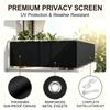 Balcony Privacy Screen, Outdoor Sunshade Fabric, Garden Fence Cover, Apartment Railing Protector with Rope Tie-Downs - Black