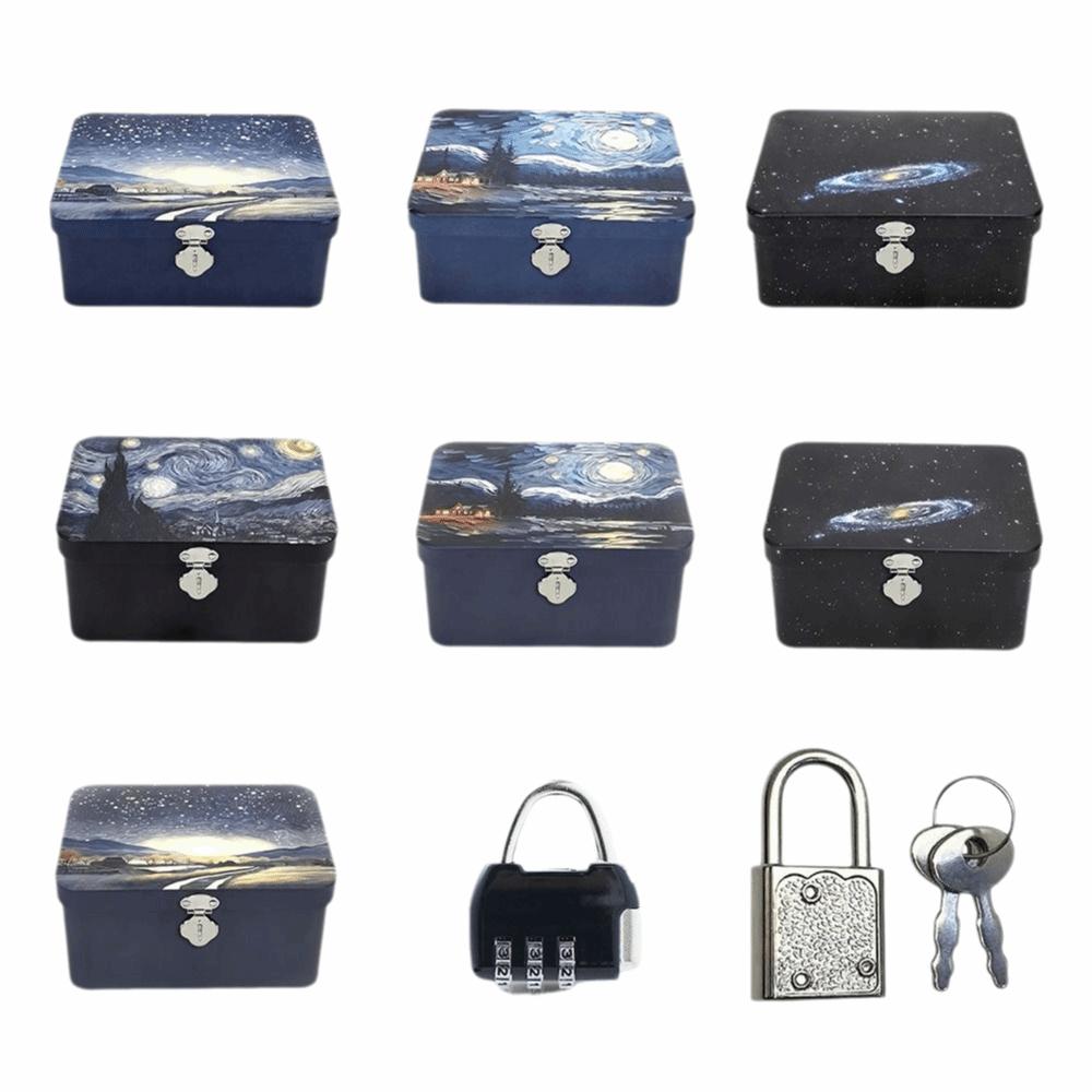 Rectangular Shape Tinplate Box Large Size Empty Box Treasure Chest Storage Box  Gift Giving