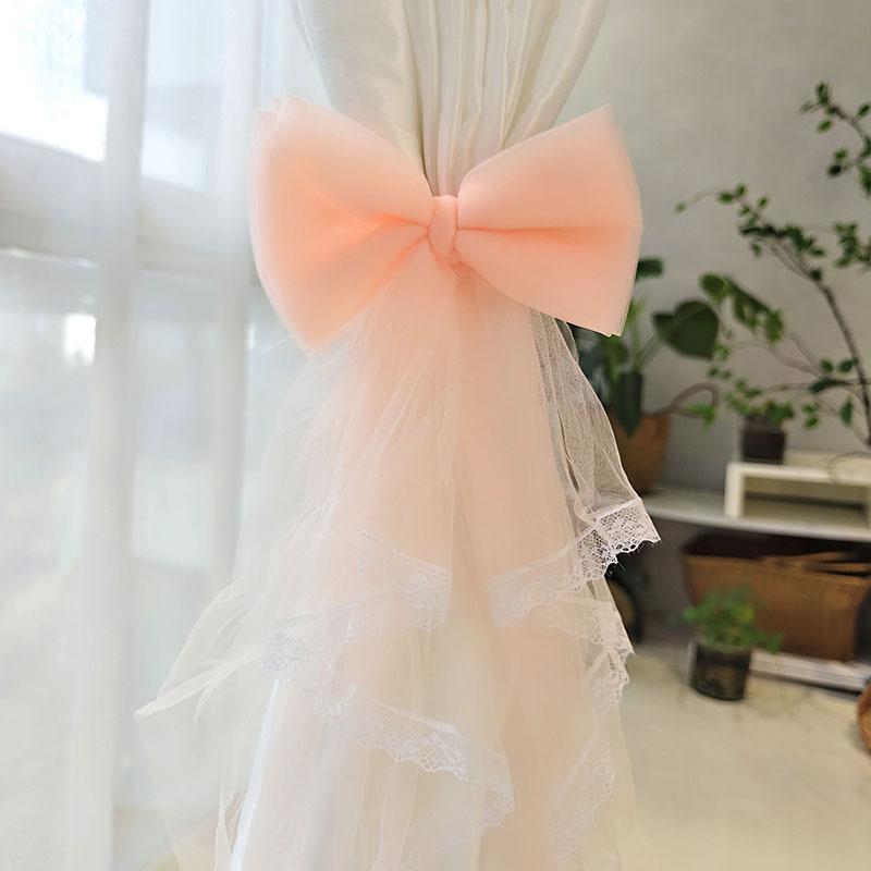 INS Curtain Bow Tiebacks Window Curtains Binding Rope White Window Curtain Strap Bag Decoration Curtain Decor Accessories
