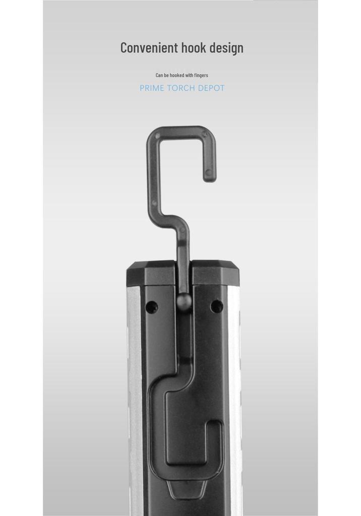 Folding Portable Handheld Work Light with Magnetic Hook and COB for Outdoor Inspection and Maintenance