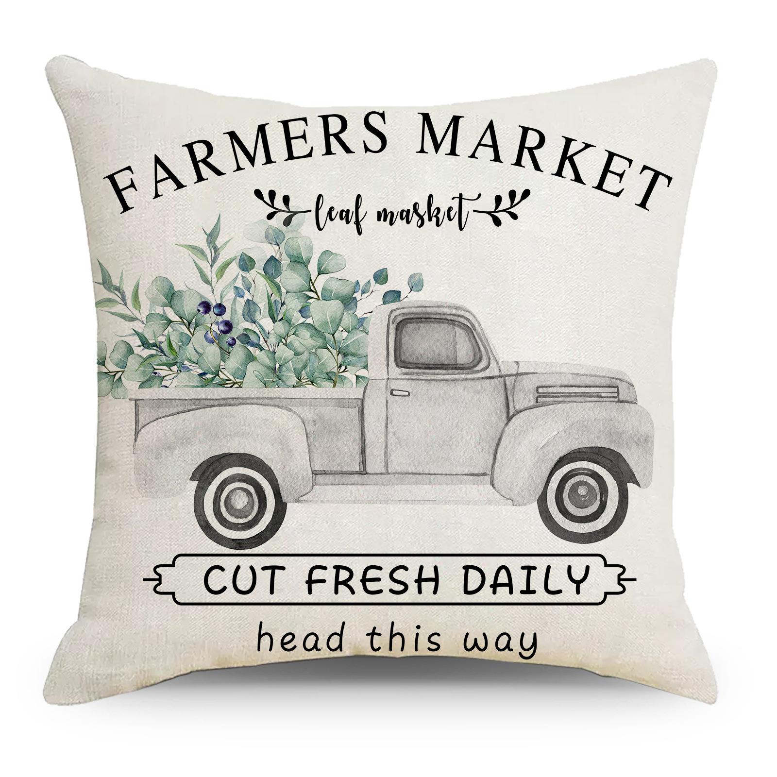 

Nordic Style Green Leaf Print Pillow Cover Plant Letter Home Living Room Office Car Pillow Cover Premium Durable 45 * 45Cm without pillow core