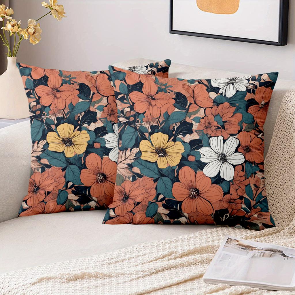 1 Pieces Floral Printed Cushion Pillow For Home Decor Polyester pillowcase, sofa decorative cushion cov Headboard Pillow