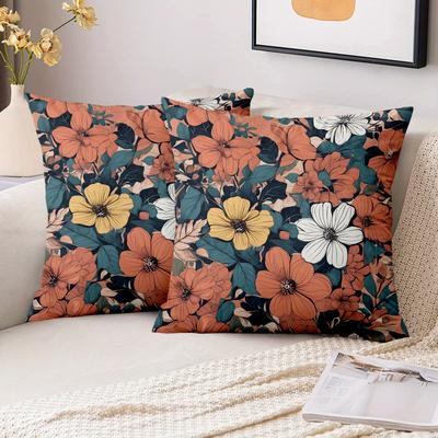 1 Pieces Floral Printed Cushion Pillow For Home Decor Polyester Pillowcase, Sofa Decorative Cushion Cov Headboard Pillow