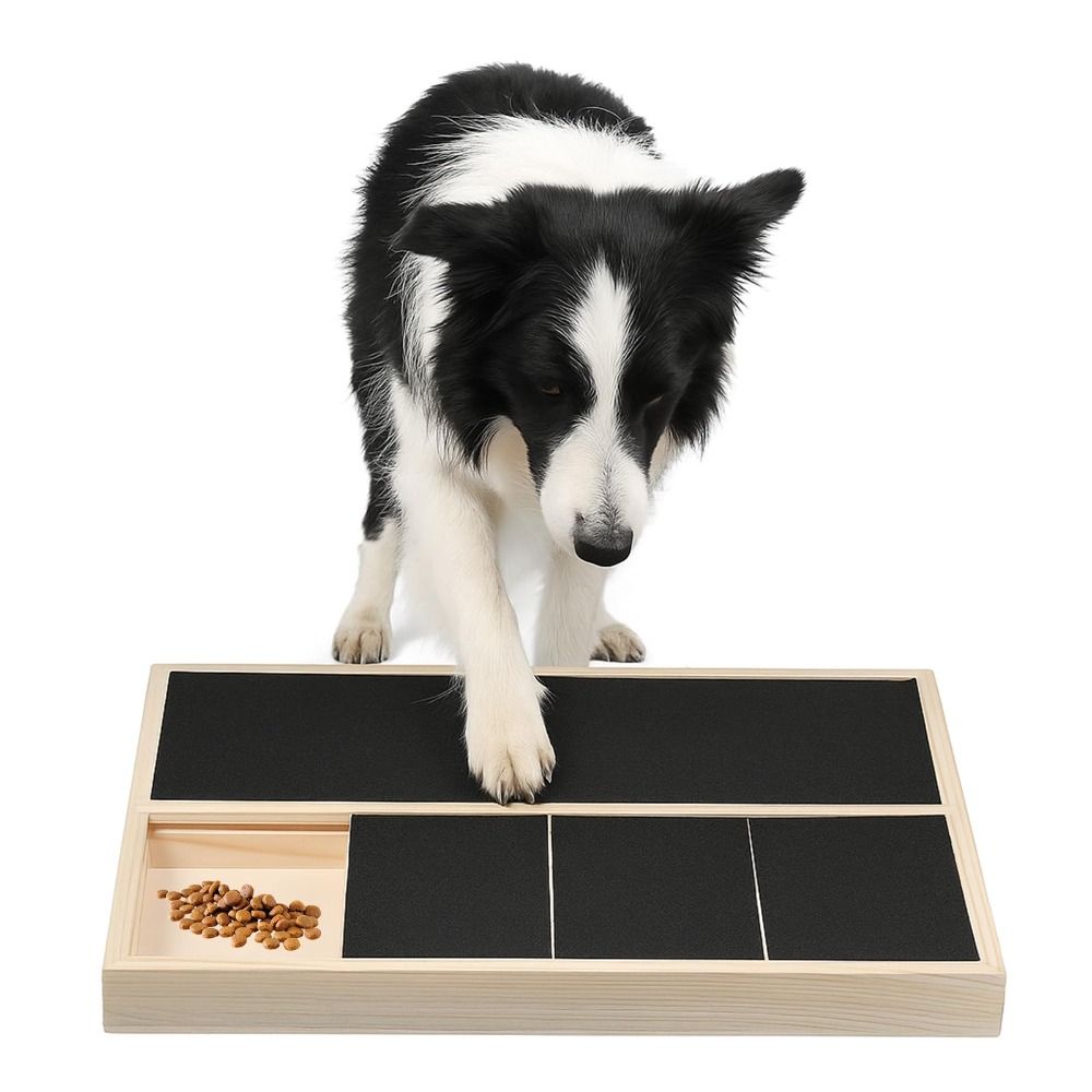 Pull-Out Dog Nail Scratch Board Wooden Built-in Snack Box Pet Nail Grinder Scratcher Stress-Free Dog Nail Trimming Pad