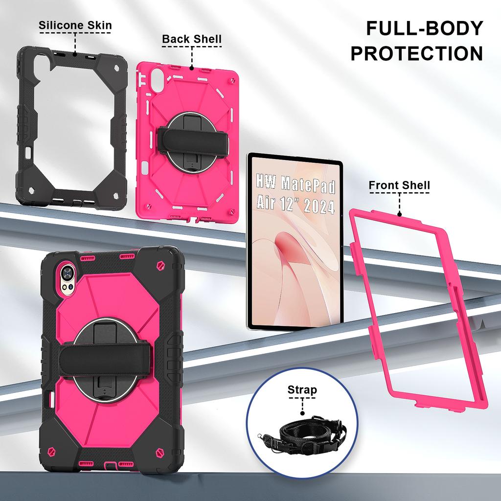 Stand Armor Case for Huawei MatePad Air X 2025 2024 12.0inch Model LRT-W20 LRT-W30 BKY-W20 BKY-W00 Heavy Duty 360 Rotating Cover