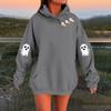 Women's Solid Color Long Sleeve Casual Halloween Print Pullover Hooded Sweatshirt