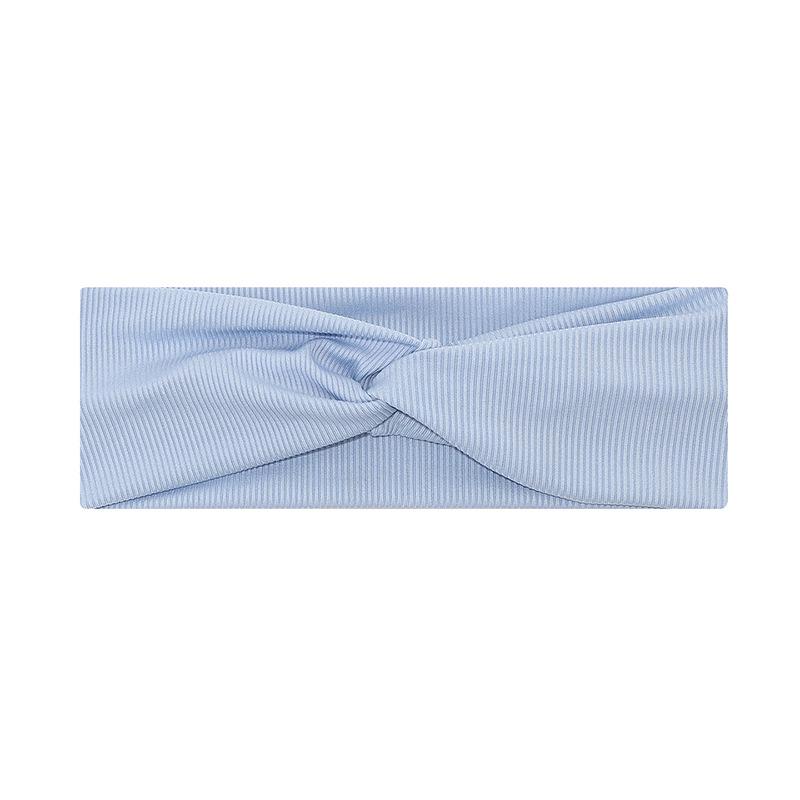 European-American Striped Solid Color Yoga Headband - Women's High Elasticity Hair Band