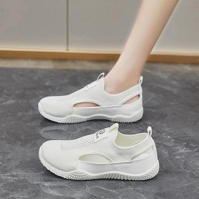 2024 Fashion Solid Color Casual High Quality Women's Sandals Versatile Summer Breathable Mesh Low Heel Women's Shoes Zapatos