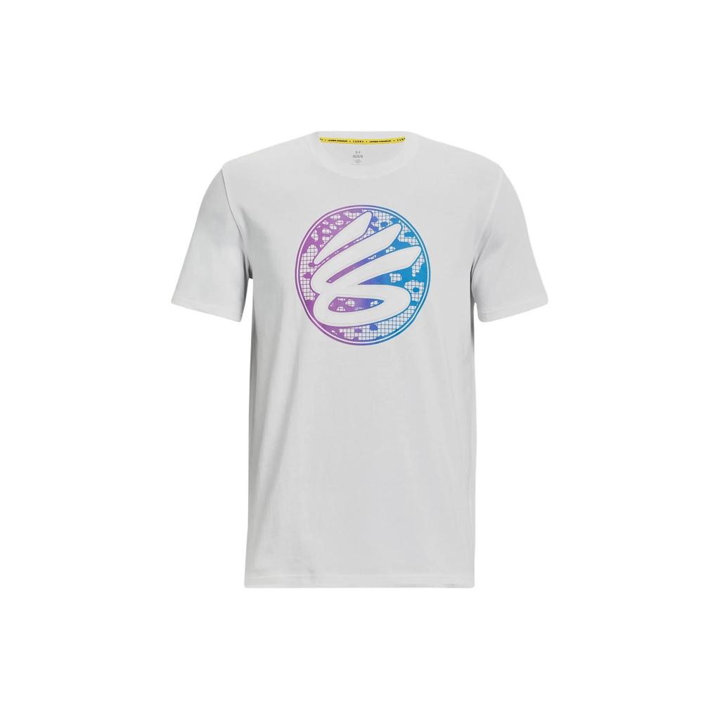 Under Armour Printed Crew Neck Pullover Short Sleeve T-Shirt Men Tops White 1376274-100