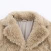 Womens Faux Fur Short Coat Casual Office Style Long Sleeve Turn Down Collar