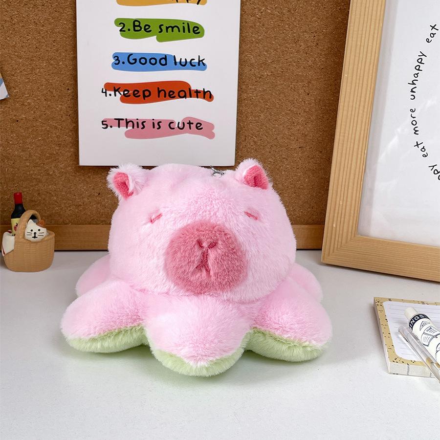 Cute Plush Flip-flying Le Kapibala Dolls Schoolbags Small Pendants Drag Telescopic Cubara Doll Children's Gift