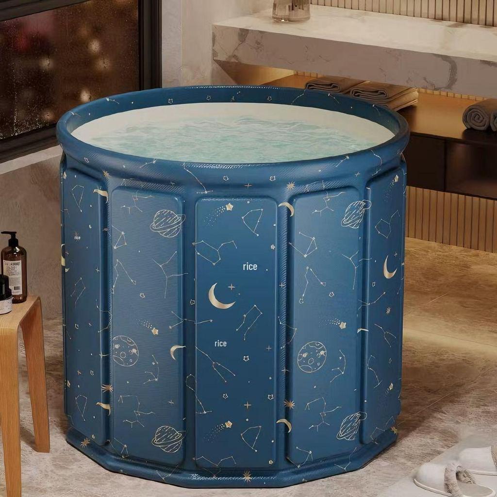 Portable Adult & Child Folding Bathtub: Full-Body Sit-In Bath Basin for Home Use