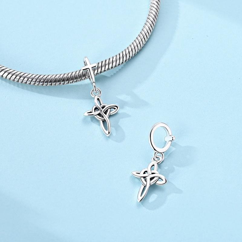 925 Sterling Silver Charms Bead Heart Shaped Celtic Knot Dangle Fit Original Bracelet DIY Women Jewelry GiftGood Product
