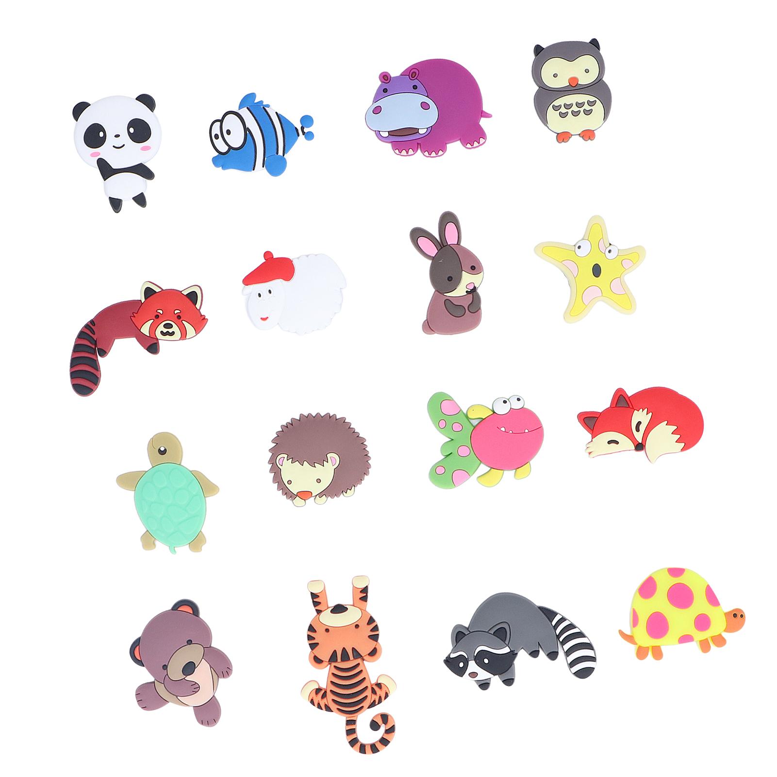 16pcs Animal Fridge Magnet Strong Magnetic 3D Cute Vivid Decorative Animal Print Fridge Magnet for Refrigerators Cars