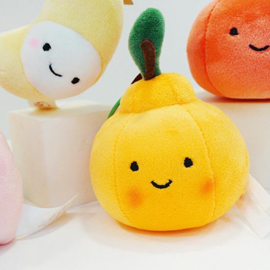 Plysch Nyckelring Härliga Apelsiner Banan Persika Morot Plyschleksak Kreativa Dekorativa Tillbehör Fylld Grönsak Frukt Docka Nyckelring Hänge