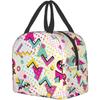 Colorful Abstract 80s Style Portable Lunch Bag For Women Men Insulated Cooler Tote Bag Reusable Lunch Box For Travel Picnic Work
