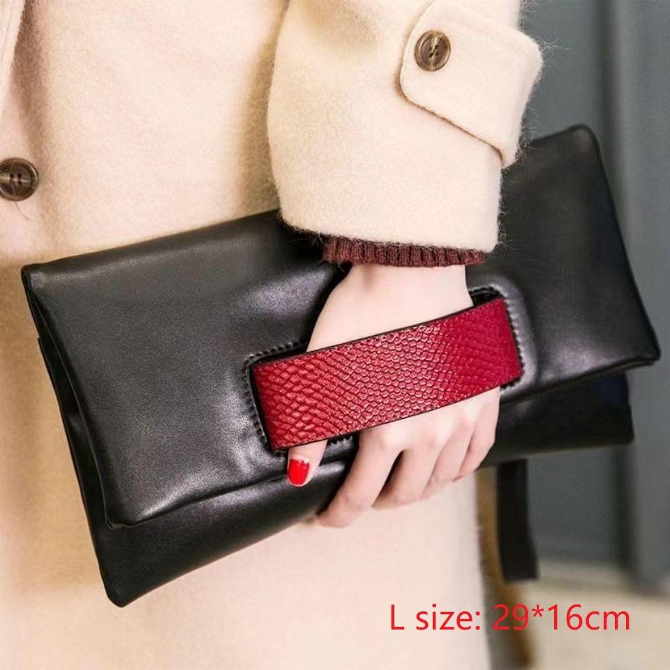 Serpentine Pattern Women Genuine Leather Clutch Bag Patchwork Ladies Chain Cowhide Shoulder or Crossbody Bags