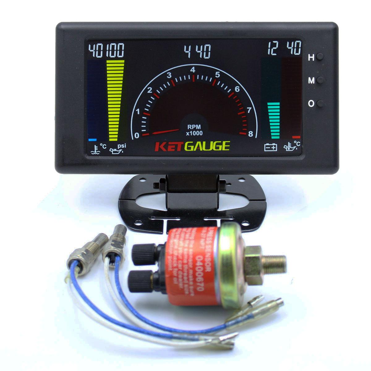 

6 in 1Gauge Auto Gauge Meter Oil Pressure Tachometer RPM Voltage Oil & Water Temperature Auto Accessories