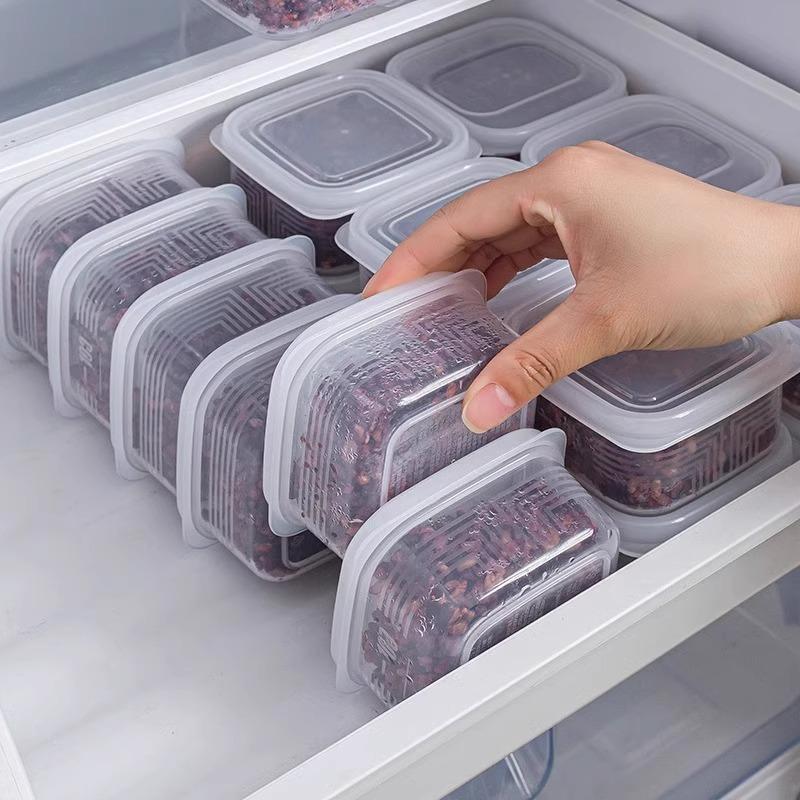 Refrigerator Storage Box, Frozen Meat, Compartment Small Box, Frozen Preservation Box, Microwave Safe, Food Mixed Grains and Rice, Packaging Box