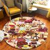 Cupcake Dessert Round Area Rug,Carpet Rug for Living Room Bedroom Sofa Playroom Decor,Non-slip Floor Mat
