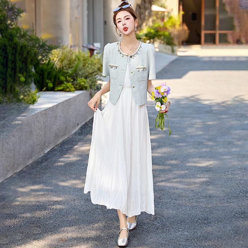 

2025 Summer Women s Fashion: Two-Piece Jacket & Vest Dress Set - RX9227 XL (for 126-140 jin) рожевий